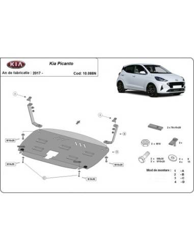 Cubre carter metalico Kia Picanto...