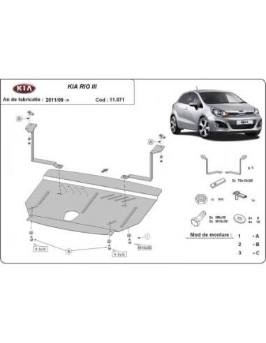 Cubre carter metalico Kia Rio 3...