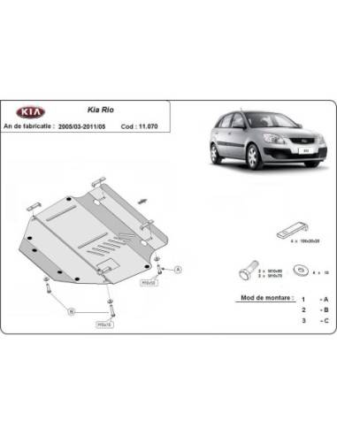 Cubre carter metalico Kia Rio 2...