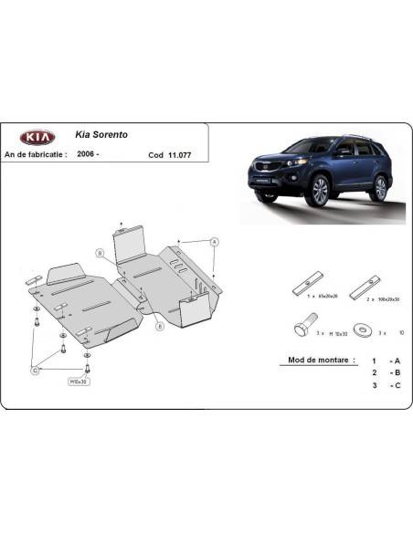 Cubre carter metalico Kia Sorento "11.077" (Desde 2006 hasta 2009)
