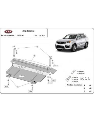 Cubre carter metalico Kia Sorento...