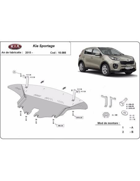 Cubre carter metalico Kia Sportage "10.085" (Desde 2015 hasta 2019)