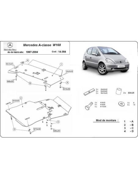Cubre carter metalico Mercedes Clase A W168 "14.084" (Desde 1997 hasta 2004)