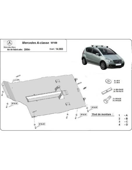 Cubre carter metalico Mercedes Clase A "14.083" (Desde 2004 hasta 2012)