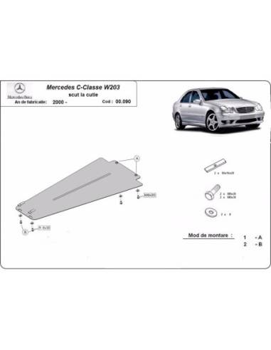 Protección del caja de cambios Mercedes C-Clase W203 "00.090" (Desde 2000 hasta 2007)