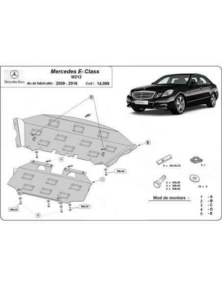 Cubre carter metalico Mercedes Clase E W212 "14.099" (Desde 2009 hasta 2016)