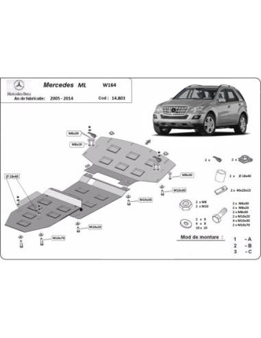 Cubre carter metalico Mercedes ML...