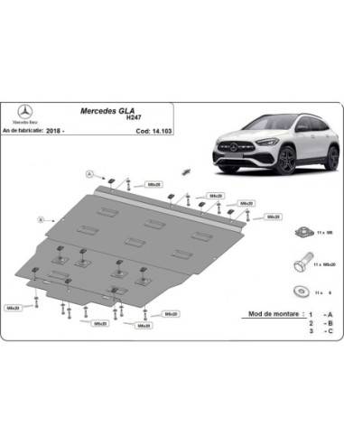 Cubre carter metalico Mercedes GLA...