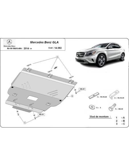 Cubre carter metalico Mercedes GLA X156 "14.082" (Desde 2014 hasta 2019)