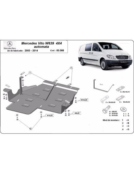 Protección de Caja de Cambios Mercedes Vito W639 - 4x4 - Caja de Cambios Automática (2003-2014)