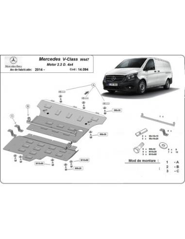 Cubre carter metalico Mercedes Clase...
