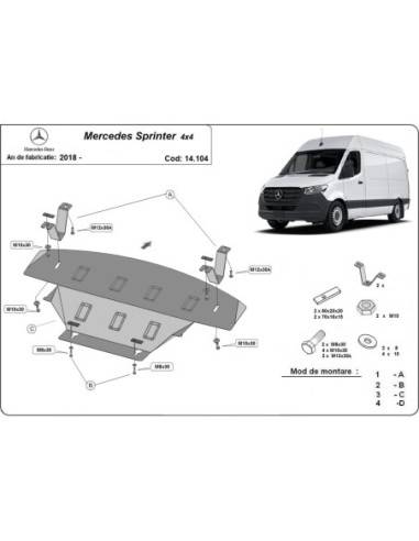 Cubre carter metalico Mercedes...