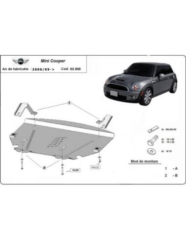 Cubre carter metalico Mini Cooper R56...