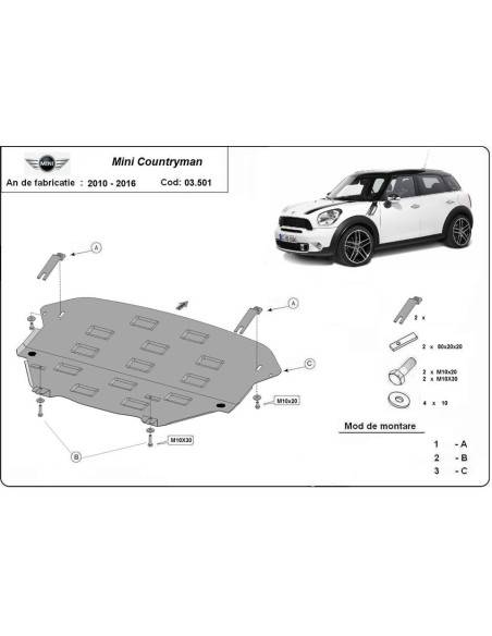 Cubre carter metalico Mini Countryman "03.501" (Desde 2010 hasta 2017)