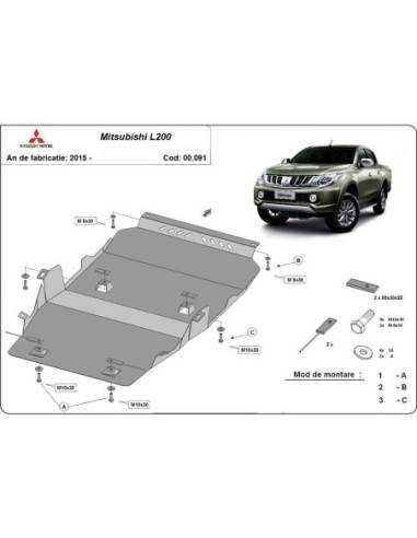 Cubre carter metalico Mitsubishi L200...