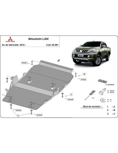Cubre carter metalico Mitsubishi L200 "00.091" (Desde 2015 hasta 2022)