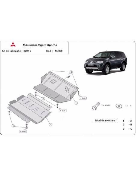 Cubre carter metalico Mitsubishi Pajero Sport 2 "15.099" (Desde 2008 hasta 2016)