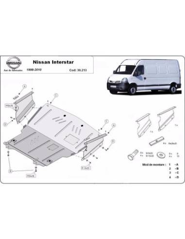 Cubre carter metalico Nissan Interstar "30.213" (Desde 1998 hasta 2010)