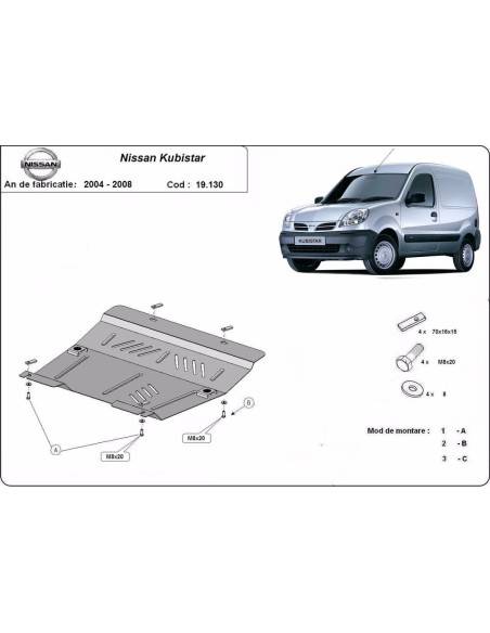 Cubre carter metalico Nissan Kubistar "19.130" (Desde 2004 hasta 2008)