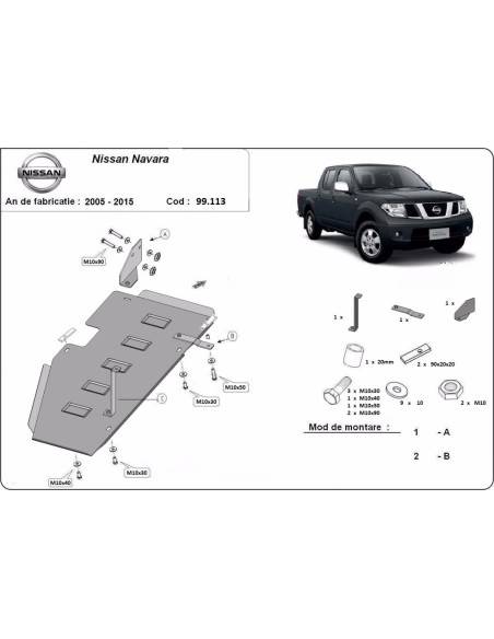Protección del depósito de combustible Nissan Navara D40 "99.113" (Desde 2005 hasta 2015)