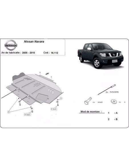 Cubre carter metalico Nissan Navara "16.112" (Desde 2005 hasta 2015)