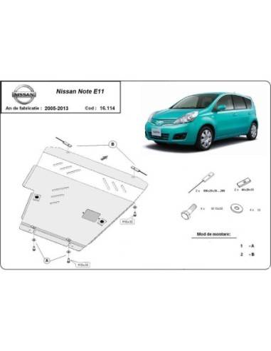 Cubre carter metalico Nissan Note...
