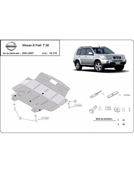 Cubre carter metalico Nissan X-Trail T30 "16.110" (Desde 2001 hasta 2007)