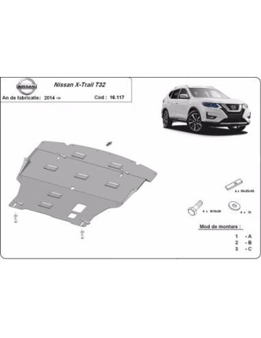 Cubre carter metalico Nissan X-Trail...