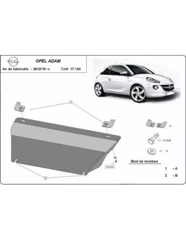 Cubre carter metalico Opel Adam "17.124" (Desde 2012 hasta 2022)