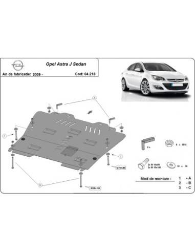 Cubre carter metalico Opel Astra J Sedan "04.218" (Desde 2013 hasta 2020)