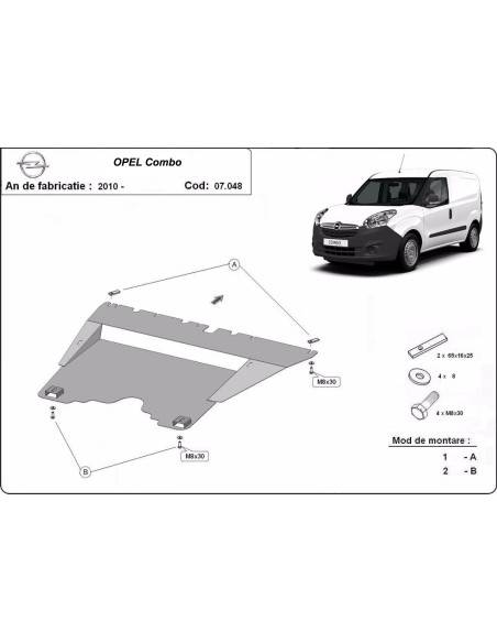 Cubre cárter metálico Opel Combo (2010-2017) a medida