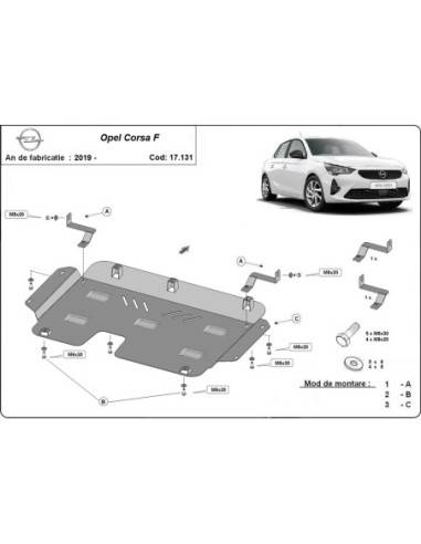 Cubre cárter metálico Opel Corsa F...