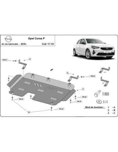 Cubre cárter metálico Opel Corsa F (2019-2022) a medida