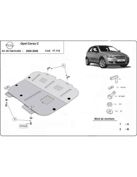 Cubre carter metalico Opel Corsa C "17.116" (Desde 2000 hasta 2006)