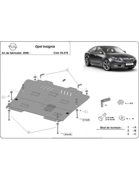 Cubre carter metalico Opel Insignia "04.218" (Desde 2009 hasta 2017)