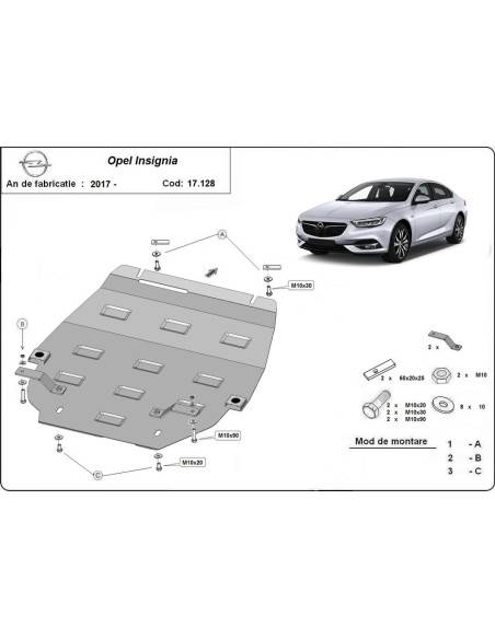Cubre carter metalico Opel Insignia B "17.128" (Desde 2017 hasta 2022)