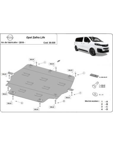 Cubre carter metalico Opel Zafira...
