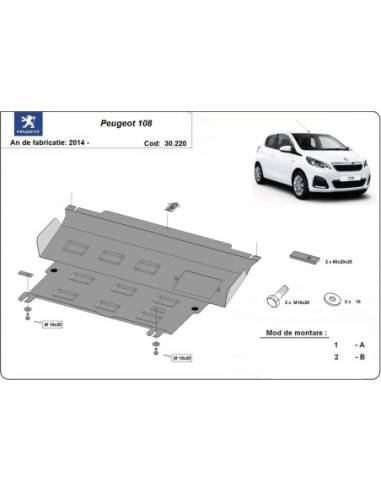 Cubre carter metalico Peugeot 108...