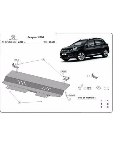 Cubre cárter metálico Peugeot 2008...