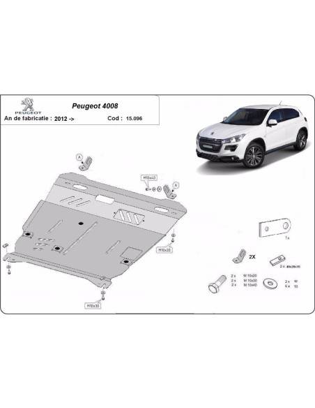 Cubre carter metalico Peugeot 4008 "15.096" (Desde 2012 hasta 2022)
