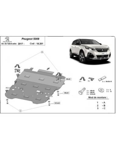 Cubre carter metalico Peugeot 5008...