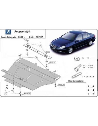 Cubre carter metalico Peugeot 607 "18.127" (Desde 2001 hasta 2010)