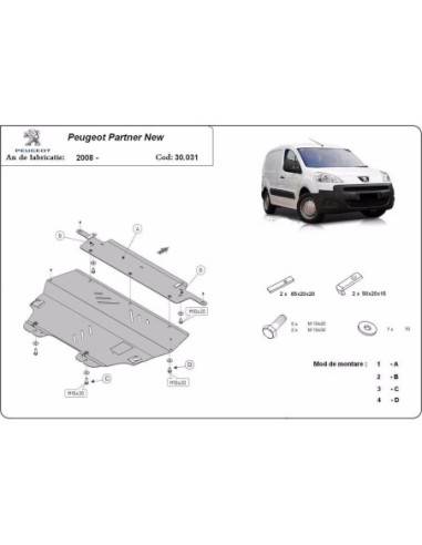Cubre carter metalico Peugeot Partner...