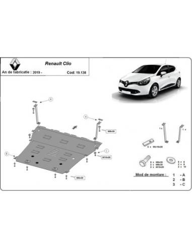 Cubre carter metalico Renault Clio 5...