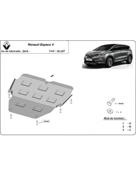 Cubre carter metalico Renault Espace 5 "19.137" (Desde 2015 hasta 2022)