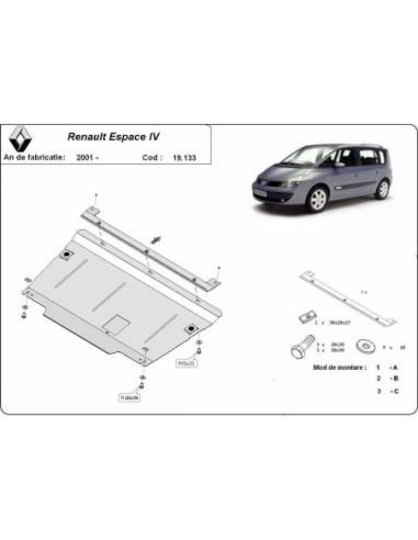 Cubre carter metalico Renault Espace...