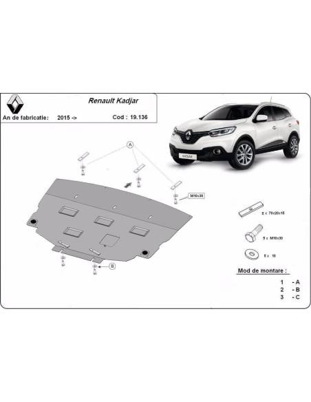 Cubre carter metalico Renault Kadjar "19.136" (Desde 2015 hasta 2022)