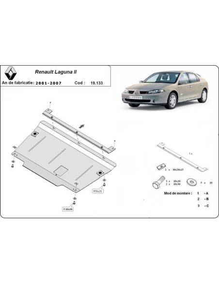 Cubre cárter metálico Renault Laguna 2 (2001-2007) a medida