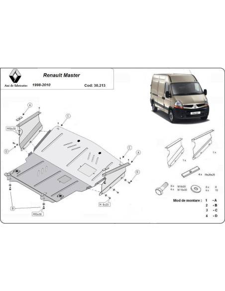 Cubre carter metalico Renault Master 2 "30.213" (Desde 1998 hasta 2010)