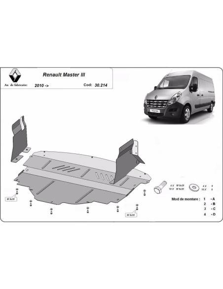 Cubre carter metalico Renault Master 3 "30.214" (Desde 2010 hasta 2022)